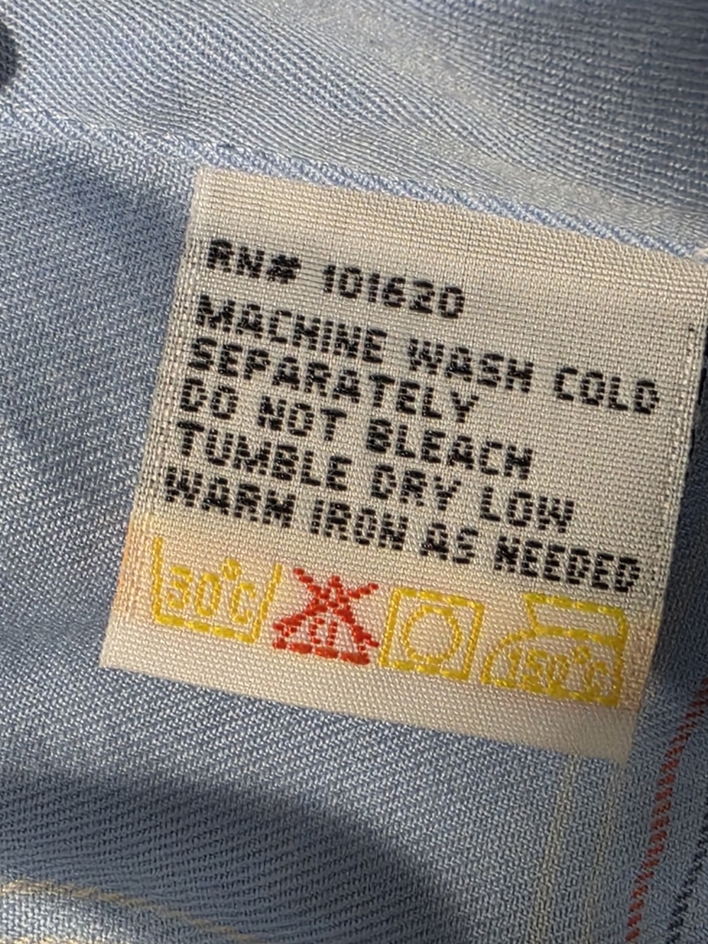 Lucchese Classics Men's Large 100% Cotton Plaid Western Dress Shirt Light Blue - Picture 10 of 10